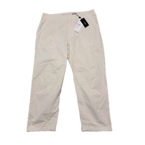 Rag & Bone Leyton Workwear Pants Womens 12 White Peached Crop Relaxed Twill